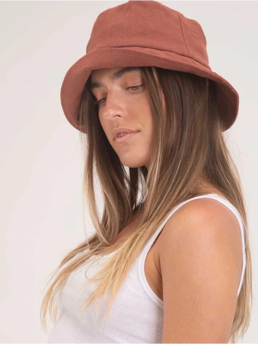 Sunshine Series Hemp Bucket Hat in Terracotta